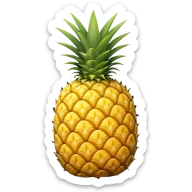 half eaten pineapple sticker