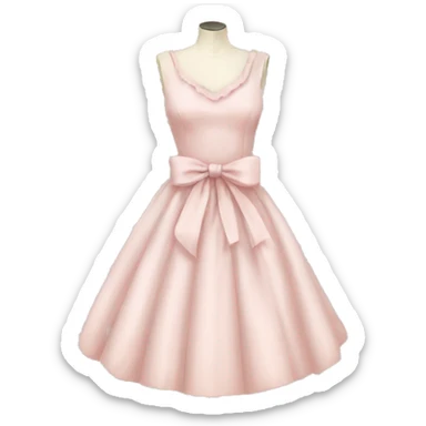 pale pink Vintage bow dress sticker