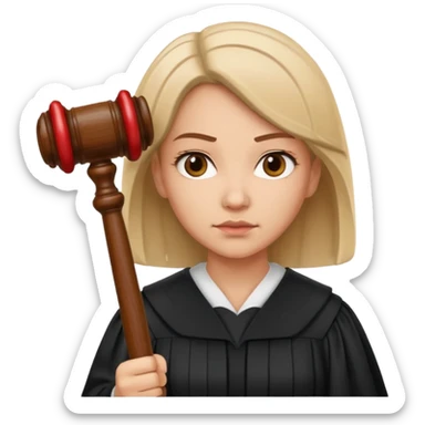 woman Judge Holding gavel  sticker