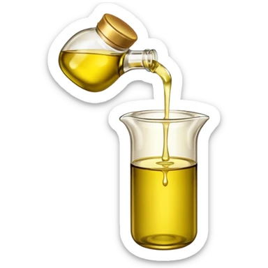 olive oil bottle with pouring oil, simple, no text sticker