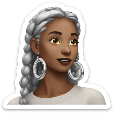 chunky silver hoop earrings sticker