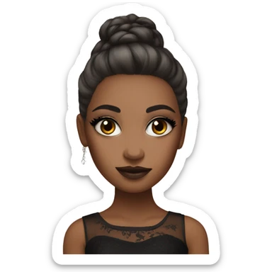 realistic girl in dress with smoky eye makeup  sticker