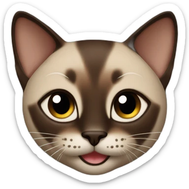 Smile Dark Brown Siamese cat sticker