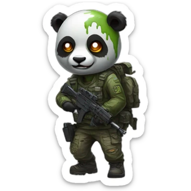 Panda as a zombie call of duty sticker