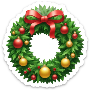 Christmas wreath sticker