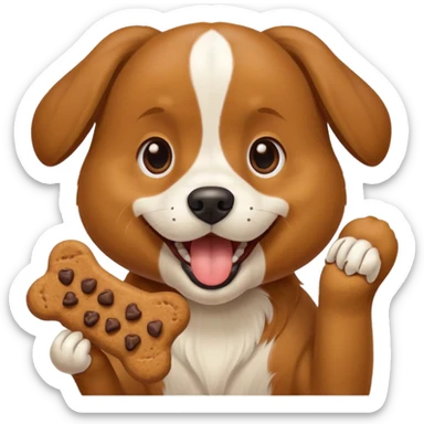 dog biting dog treat sticker