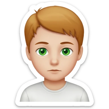 green eyed, white shirt kid sticker
