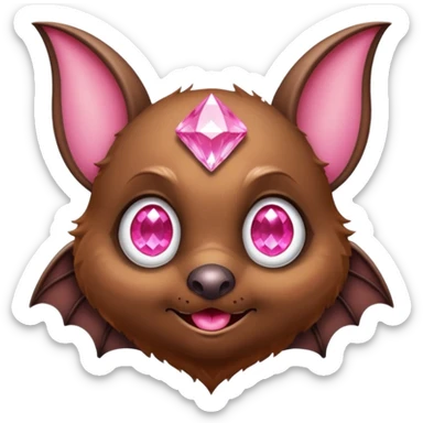 a normal bat witha pink diamond in its forhead sticker