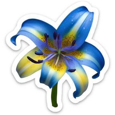 blue stargazer lily sticker