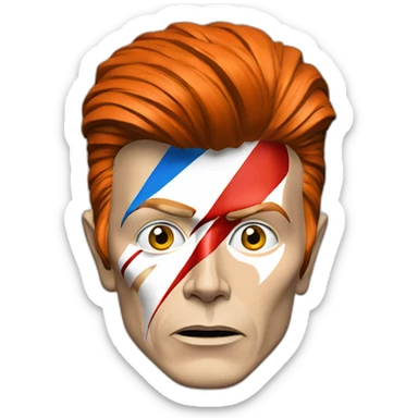 A TOK emoji of david bowie aladdin sane, grey background sticker