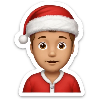 pregnant man emoji but with a santa hat sticker