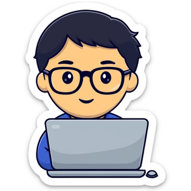 light skin black computer analyst sticker