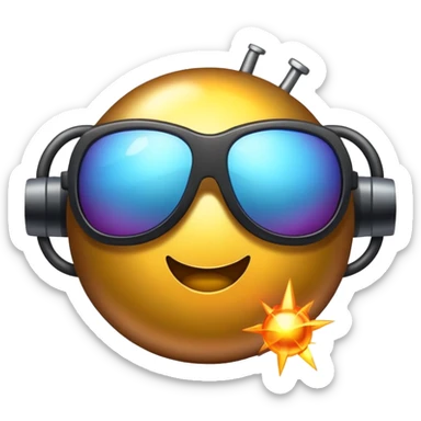Bomb with sunglasses sticker
