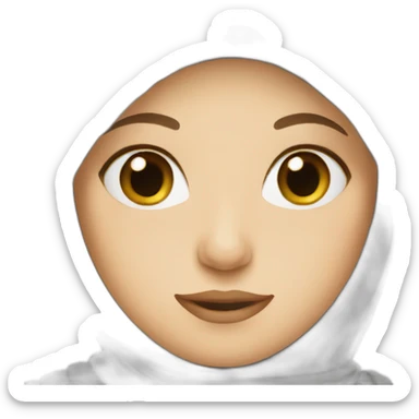 white woman wearing a hijab sticker