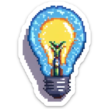 smart lightbulb, retro, 8-bit look sticker