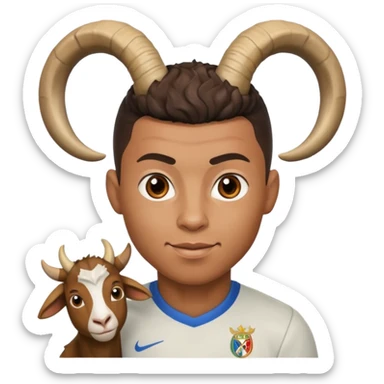 ronaldo whit the goat hornes emojie sticker