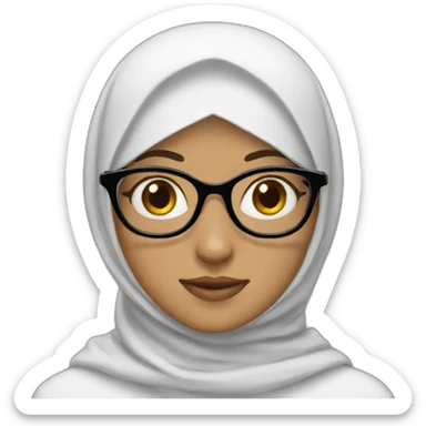 Girl with hijab and specs sticker