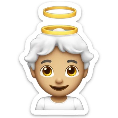 Angel male with halo with cheeky smile sticker