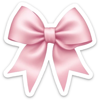 light pink ribbon bow sticker
