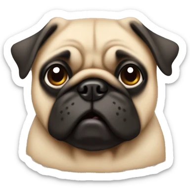 A chunky fawn pug sticker