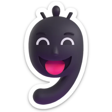 3D number 4 with a winking face sticker