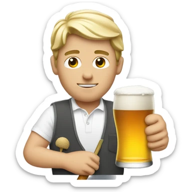 White guy Golfing with a beer sticker
