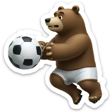 A bear how Shot a Football in a goal but he miss The goal  sticker