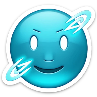 futuristic minimalistic emoji icon, letters "SANG" formed by three glowing digital lines representing Storm, Atom and NoizeGames, neon purple (#8B5CF6) and cyan (#00E0FF) on dark background, modern tech style, 1:1 aspect ratio
 sticker