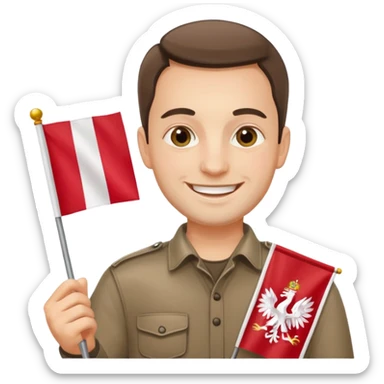 polish man with flag sticker