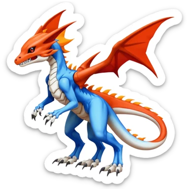 Skeletal Koraidon-Veemon-Digimon-Latias-Peppercat-Pokémon-Flamedramon-fusion-creature, Full body  sticker