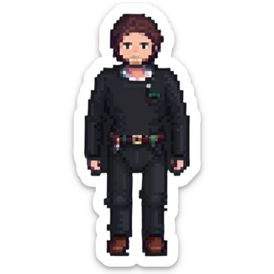 pixel art of a fisherman, just the man, no fishing gear or background sticker