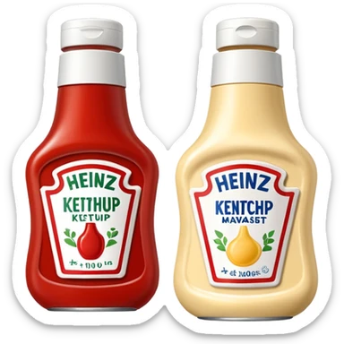 One Heinz Ketchup Sachets 10ml and One Heinz Mayonnaise Sachets 10ml nella stessa emoji (senza faccina) sticker