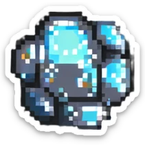 tin ore as a small icon with simple shading sticker
