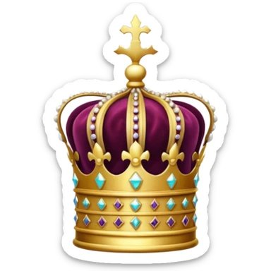 an  old crown in a glass showcase sticker