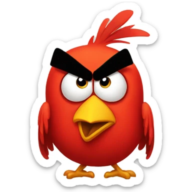 Red angry bird sticker