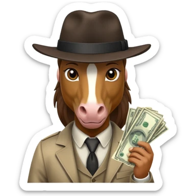 Horse gangster with money sticker