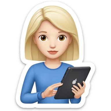 No she is white and she hold a ipad sticker