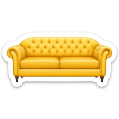 Yellow sofa, without any cushions. sticker