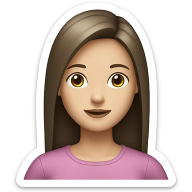 generate image of a brunette girl with straight hair with the Whatsapp symbol on her side sticker