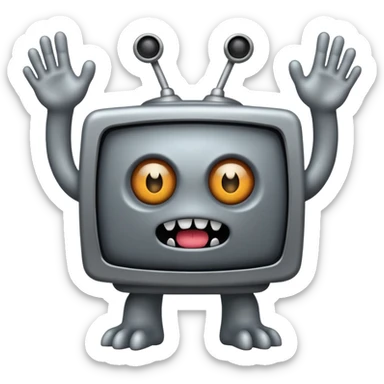 TV-headed monster sticker