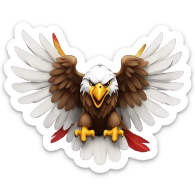 Eagle landing on a chiefs logo sticker