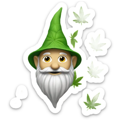 Weed leaf gnome sticker