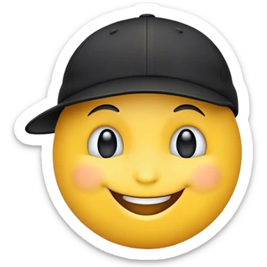 😀 this emoji with a black cap sticker