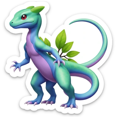 Mewtwo-lizard-Salandit-Treecko-Kecleon-Fakémon-Pokémon-hybrid-creature (full body)  sticker