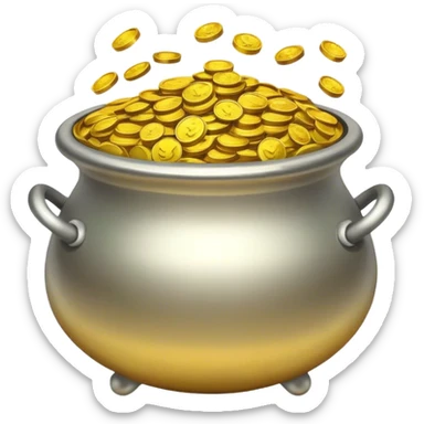 pot of gold with golden coins sticker