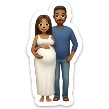 pregnant mom and dad sticker
