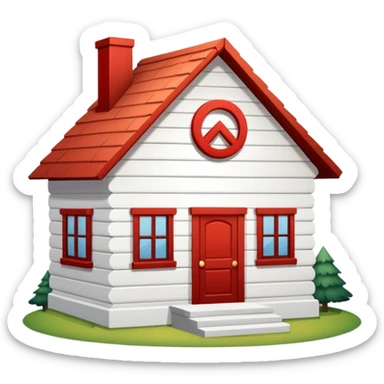 house with cancel slash circle over top sticker