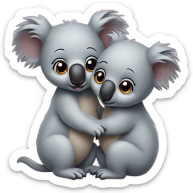 Two koala kissing each other sticker