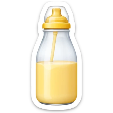 baby Milk bottle yellow sticker