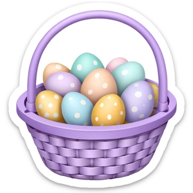 Colored eggs in a light purple bascket sticker